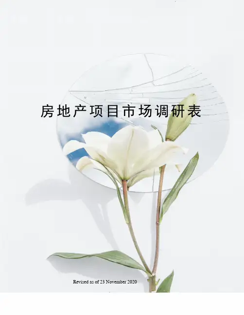 房地产项目市场调研表