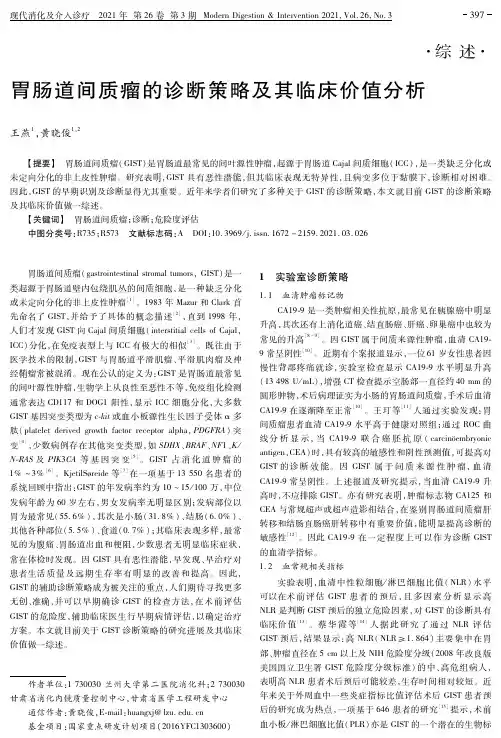 胃肠道间质瘤的诊断策略及其临床价值分析