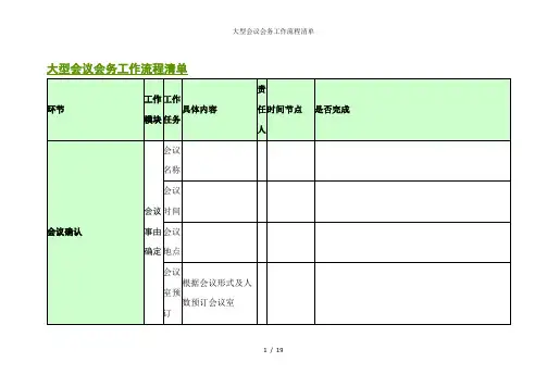 大型会议会务工作流程清单