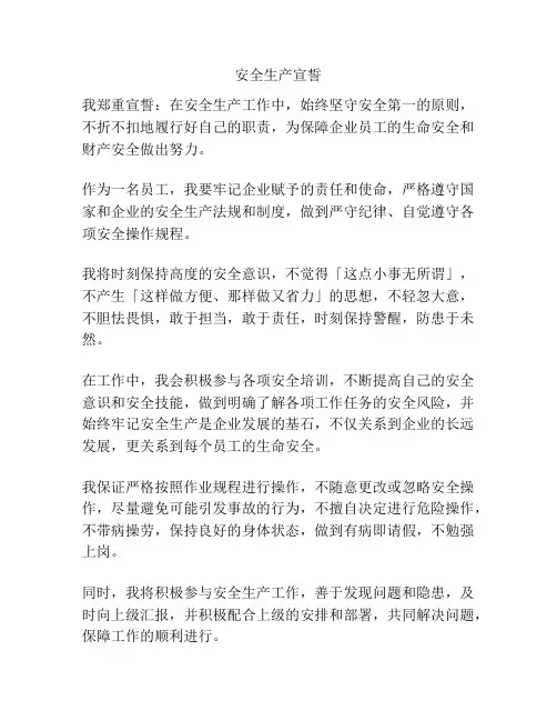 安全生产宣誓