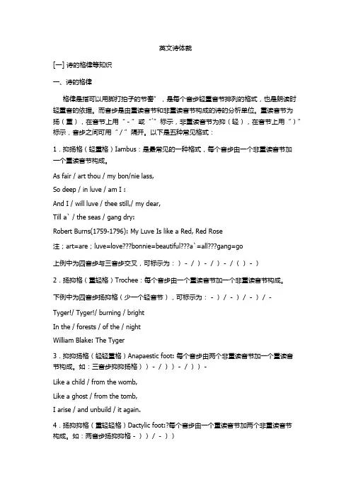 英文诗体裁