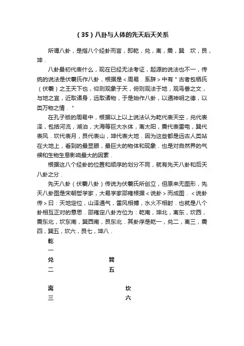 （35）八卦与人体的先天后天关系