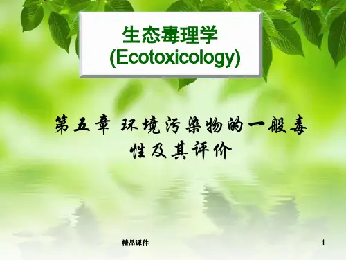 环境污染物的一般毒性及其评价方法ppt课件