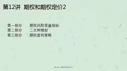 第12讲--期权和期权定价2课件