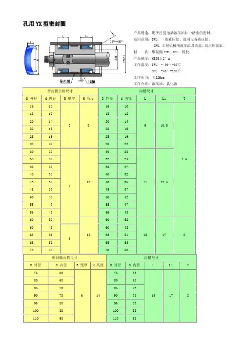 YX型密封圈
