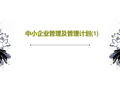 中小企业管理及管理计划(1)PPT共26页