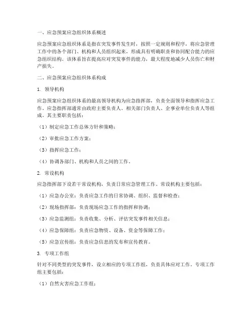 应急预案应急组织体系