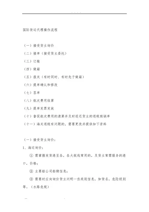 国际货运代理操作流程图