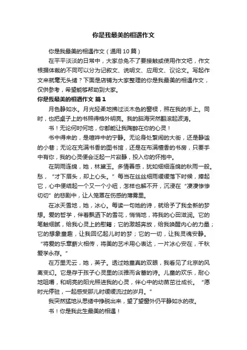 你是我最美的相遇作文