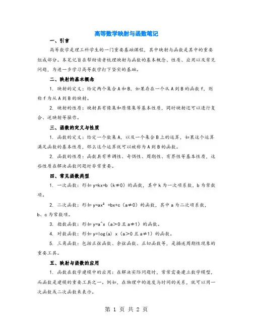 高等数学映射与函数笔记