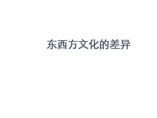 东西方文化差异ppt课件