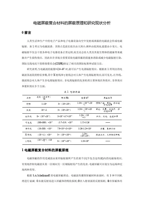 电磁屏蔽复合材料的屏蔽原理和研究现状分析