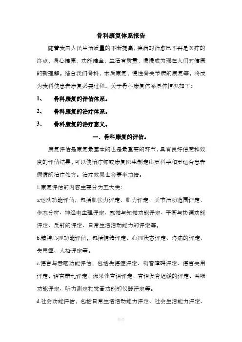 骨科康复体系报告