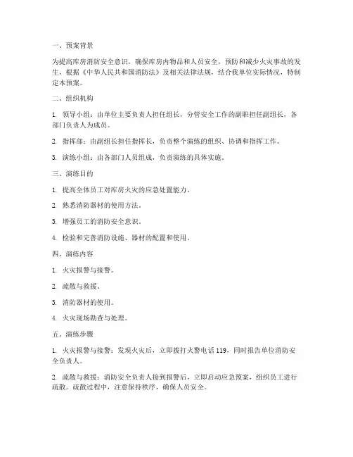库房防火演练预案