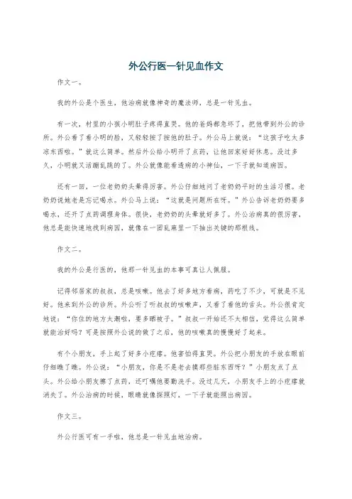 外公行医一针见血作文