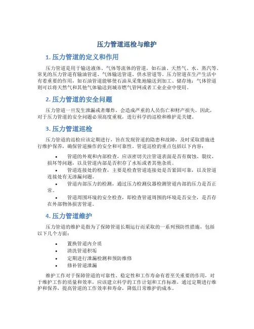 压力管道巡检与维护