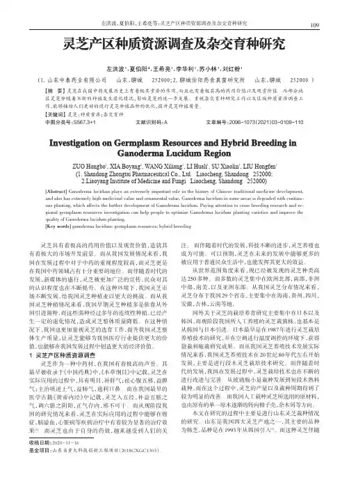 灵芝产区种质资源调查及杂交育种研究