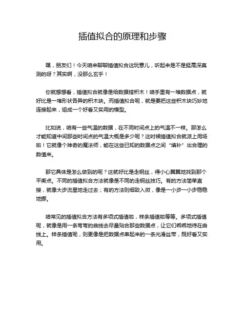 插值拟合的原理和步骤