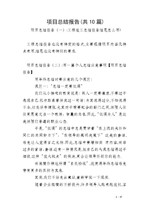 项目总结报告(共10篇)