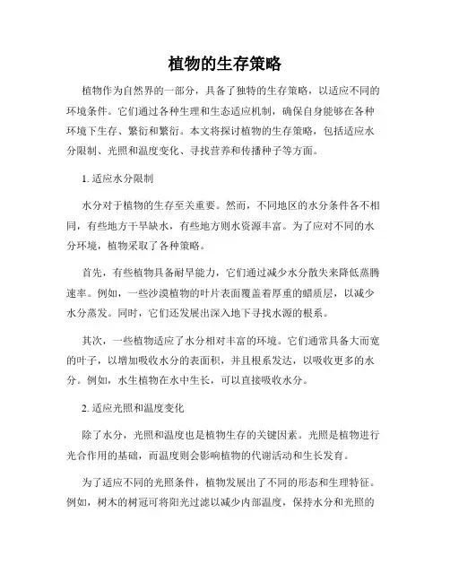 植物的生存策略