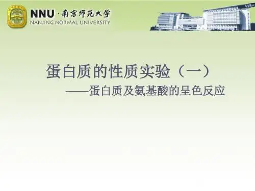 蛋白质的性质实验一——蛋白质及氨基酸的呈色反应