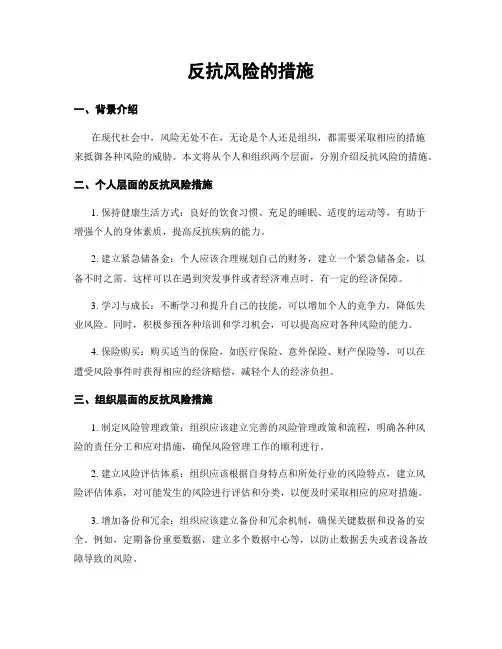 抵抗风险的措施
