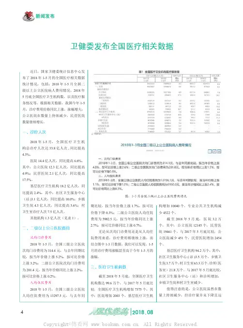 卫健委发布全国医疗相关数据