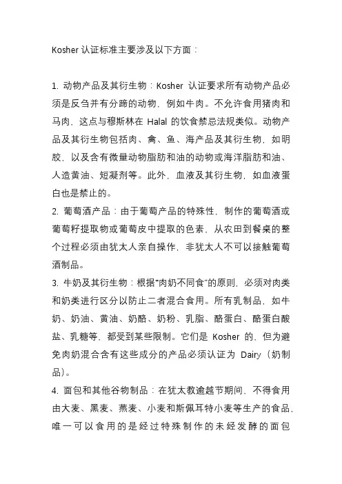 kosher认证标准