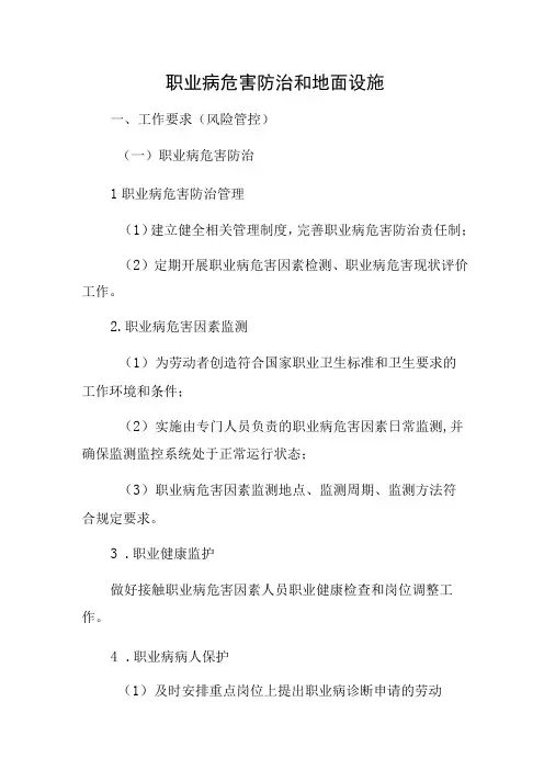 职业病危害防治和地面设施管理办法