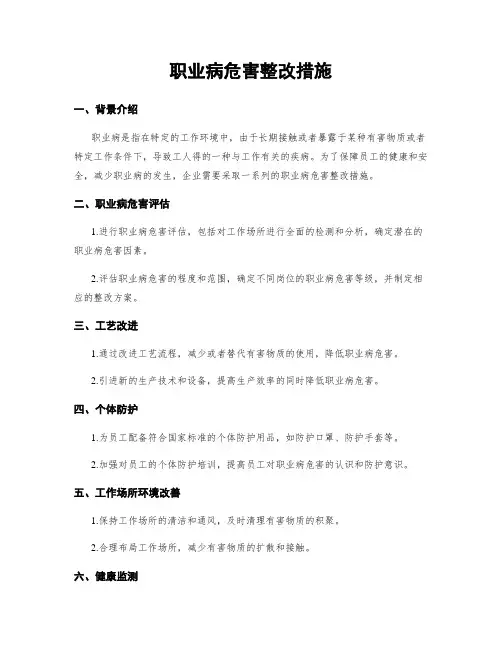 职业病危害整改措施