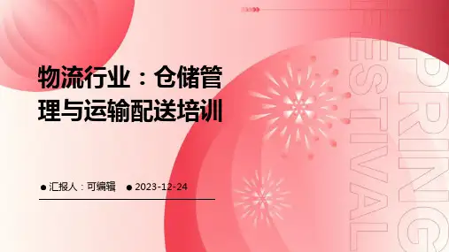 物流行业：仓储管理与运输配送培训ppt