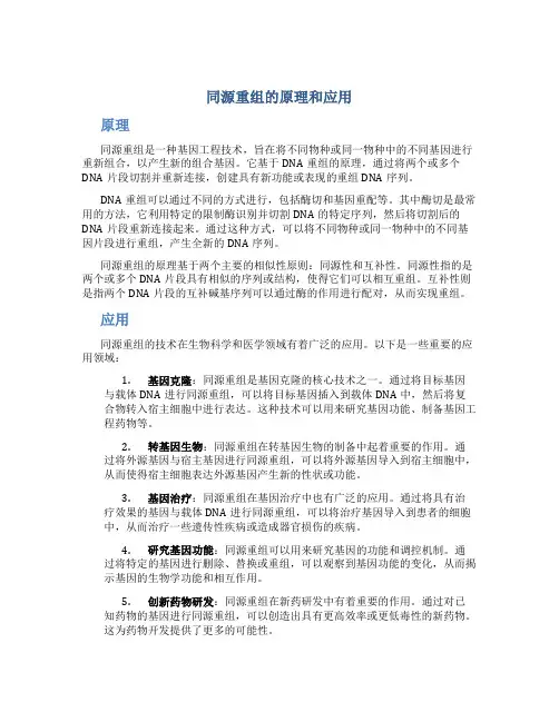 同源重组的原理和应用