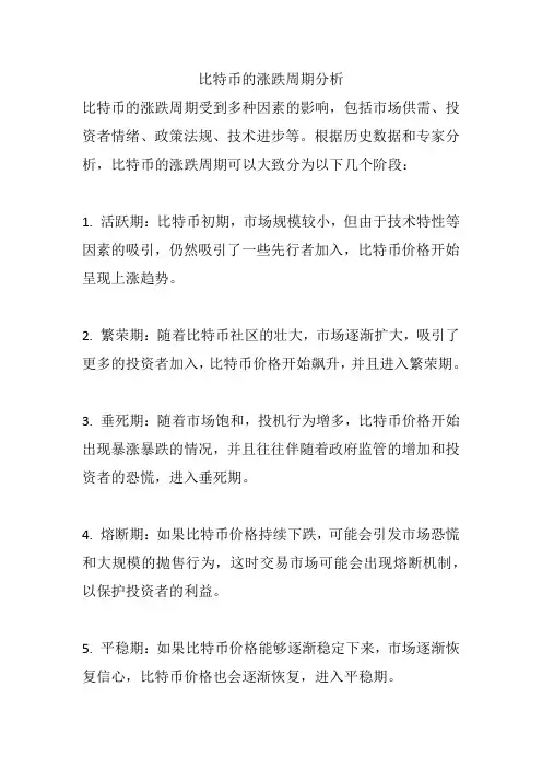 比特币的涨跌周期分析