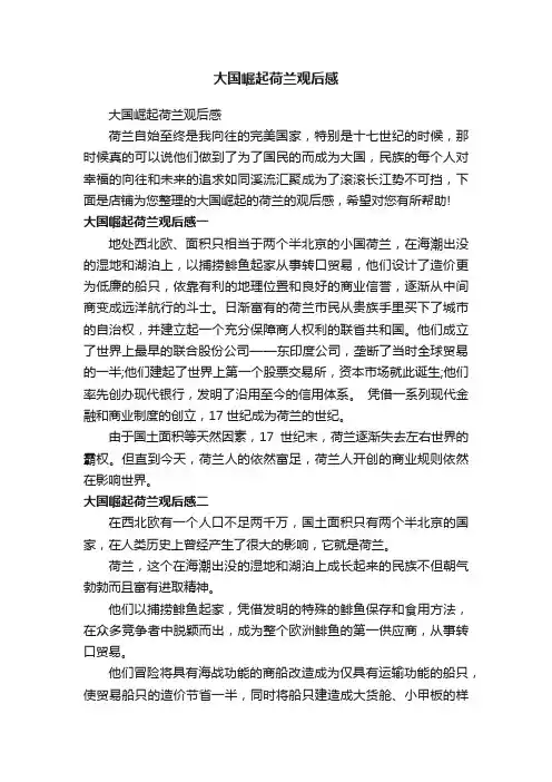 大国崛起荷兰观后感