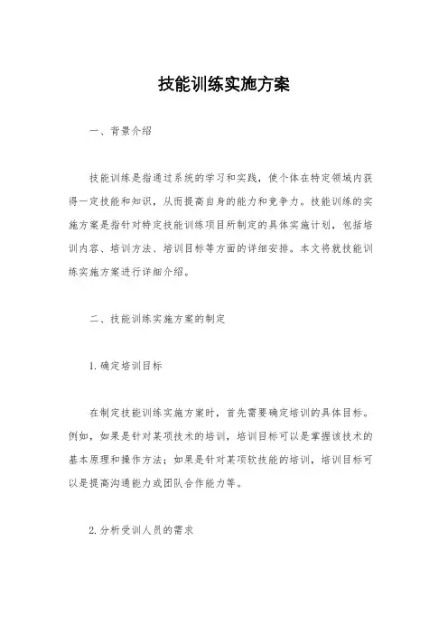 技能训练实施方案