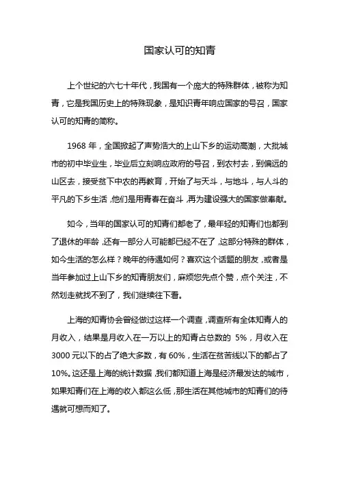 国家认可的知青