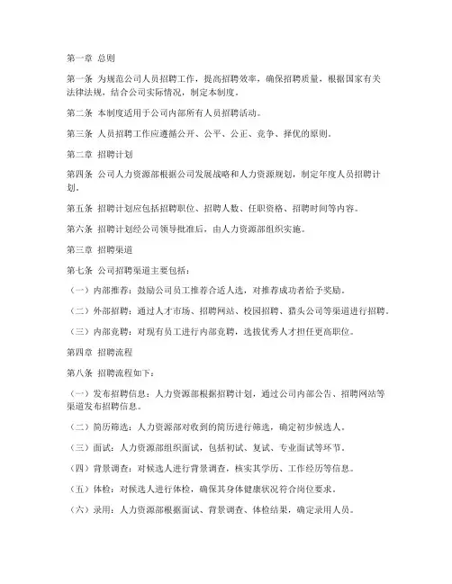 公司人员的招聘管理制度