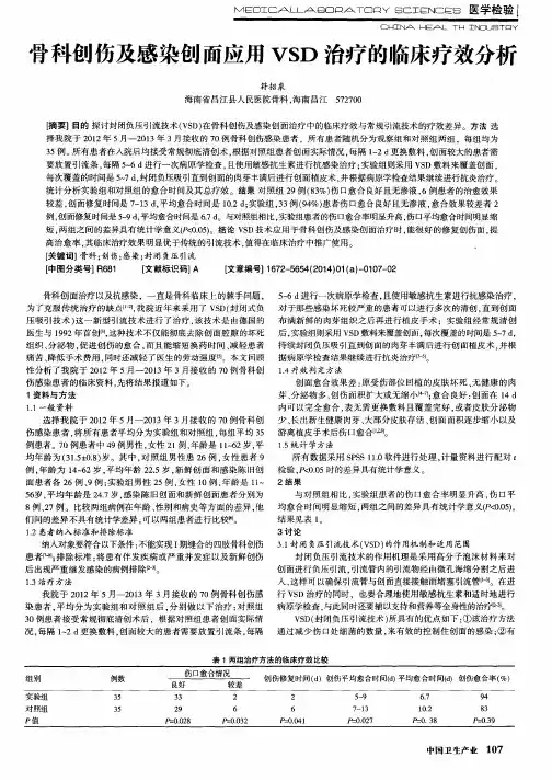 骨科创伤及感染创面应用VSD治疗的临床疗效分析