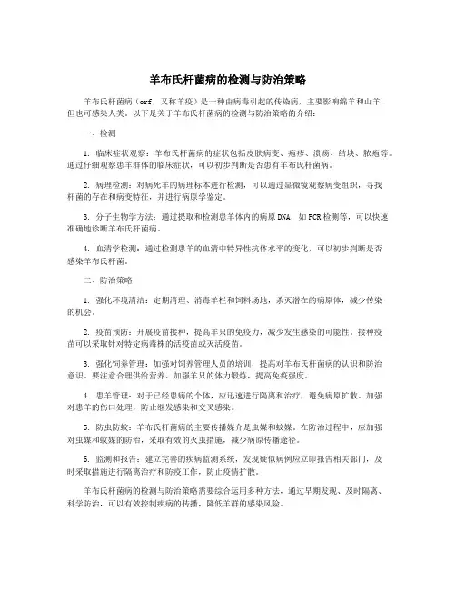 羊布氏杆菌病的检测与防治策略
