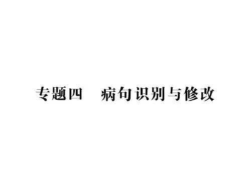 2020年重庆中考语文专项复习课件--专题四 病句识别和修改(共41张PPT)