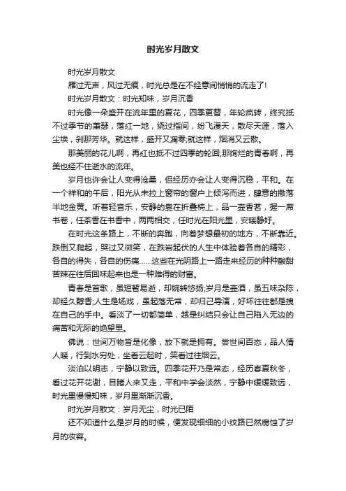 时光岁月散文