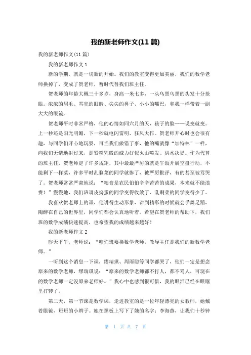 我的新老师作文(11篇)