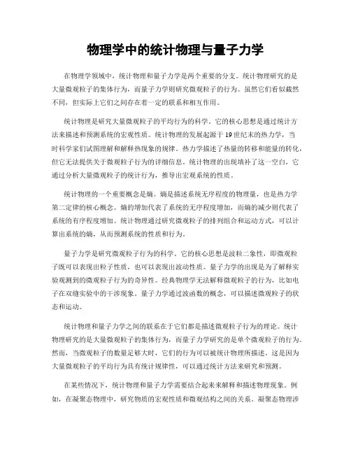 物理学中的统计物理与量子力学