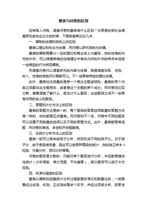 量表与问卷的区别