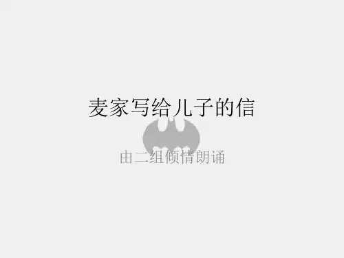 麦家写给儿子的信