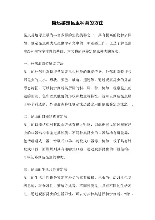 简述鉴定昆虫种类的方法