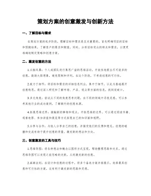 策划方案的创意激发与创新方法