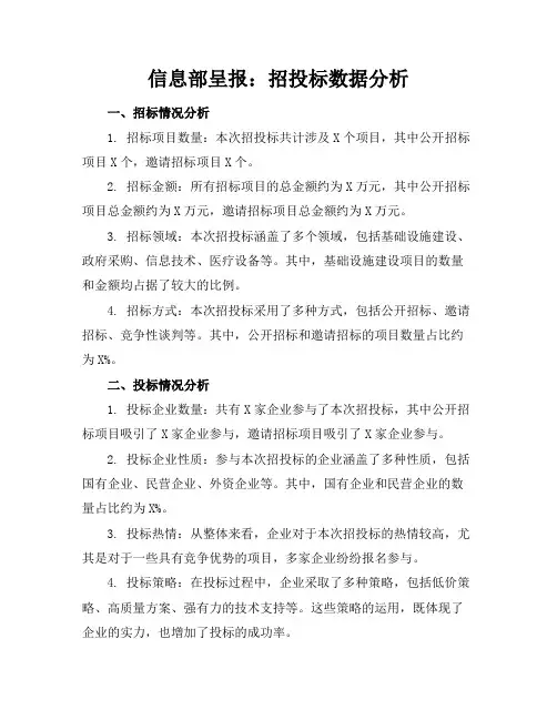 信息部呈报：招投标数据分析