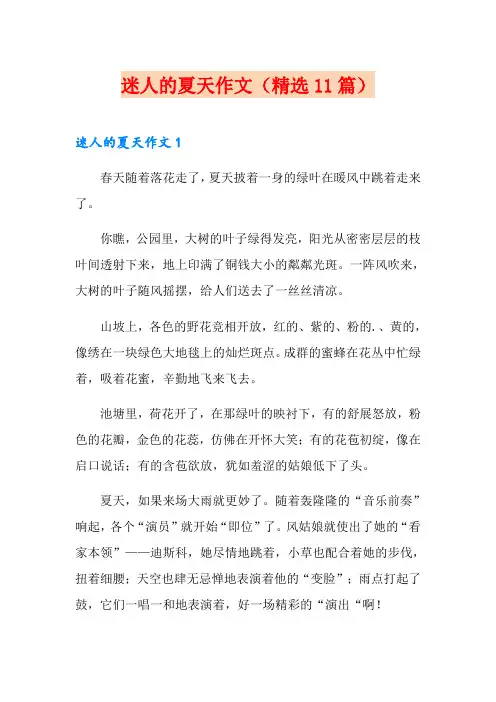 迷人的夏天作文(精选11篇)