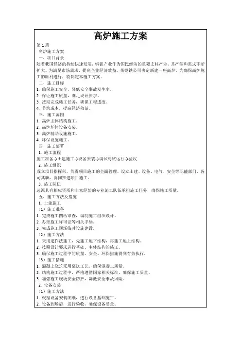 高炉施工方案